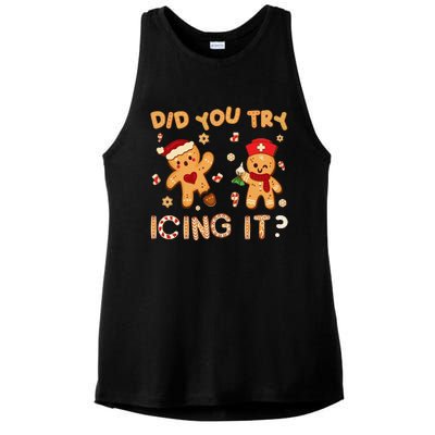 Did You Try Icing It Christmas School Nurse Emergency Nurse Ladies PosiCharge Tri-Blend Wicking Tank