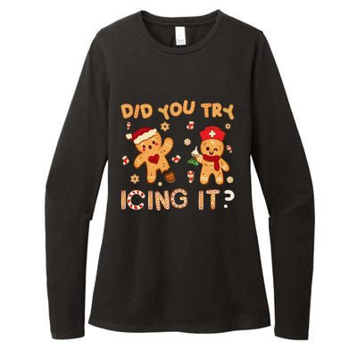 Did You Try Icing It Christmas School Nurse Emergency Nurse Womens CVC Long Sleeve Shirt