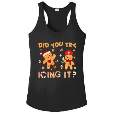 Did You Try Icing It Christmas School Nurse Emergency Nurse Ladies PosiCharge Competitor Racerback Tank