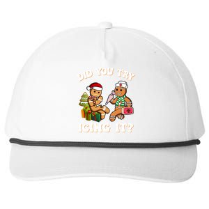 Did You Try Icing It Funny Christmas Gingerbread Nurse Squad Cool Gift Snapback Five-Panel Rope Hat