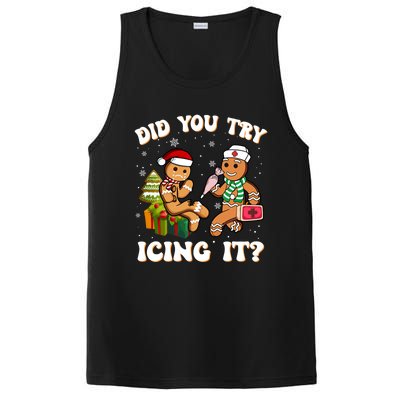 Did You Try Icing It Funny Christmas Gingerbread Nurse Squad Cool Gift PosiCharge Competitor Tank