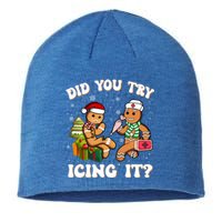 Did You Try Icing It Funny Christmas Gingerbread Nurse Squad Cool Gift Sustainable Beanie