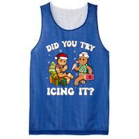 Did You Try Icing It Funny Christmas Gingerbread Nurse Squad Cool Gift Mesh Reversible Basketball Jersey Tank