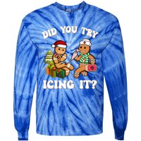 Did You Try Icing It Funny Christmas Gingerbread Nurse Squad Cool Gift Tie-Dye Long Sleeve Shirt