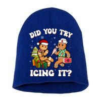 Did You Try Icing It Funny Christmas Gingerbread Nurse Squad Cool Gift Short Acrylic Beanie