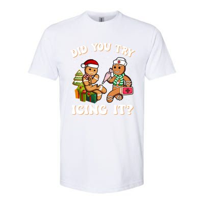 Did You Try Icing It Funny Christmas Gingerbread Nurse Squad Cool Gift Softstyle CVC T-Shirt