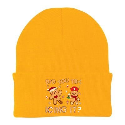 Did You Try Icing It Christmas School Nurse Emergency Nurse Knit Cap Winter Beanie