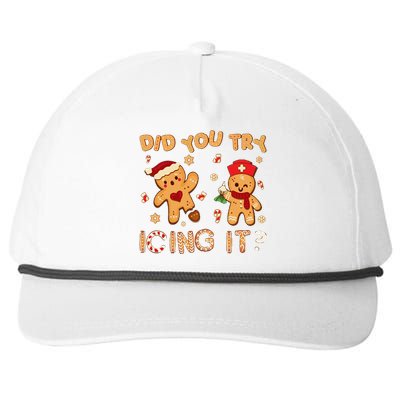 Did You Try Icing It Christmas School Nurse Emergency Nurse Snapback Five-Panel Rope Hat