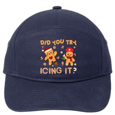 Did You Try Icing It Christmas School Nurse Emergency Nurse 7-Panel Snapback Hat