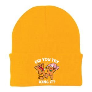 Did You Try Icing It Funny Christmas Nurse Gingerbread Gift Knit Cap Winter Beanie