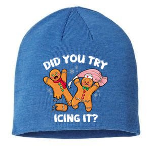 Did You Try Icing It Funny Christmas Nurse Gingerbread Gift Sustainable Beanie