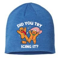 Did You Try Icing It Funny Christmas Nurse Gingerbread Gift Sustainable Beanie