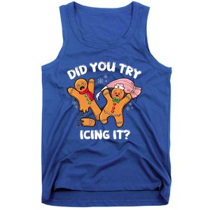 Did You Try Icing It Funny Christmas Nurse Gingerbread Gift Tank Top