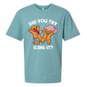 Did You Try Icing It Funny Christmas Nurse Gingerbread Gift Sueded Cloud Jersey T-Shirt