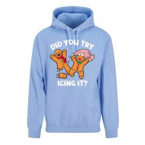 Did You Try Icing It Funny Christmas Nurse Gingerbread Gift Unisex Surf Hoodie