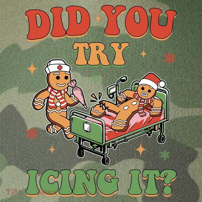 Did You Try Icing It Gingerbread Nurse Funny Christmas Legacy Tie Dye Trucker Hat
