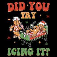 Did You Try Icing It Gingerbread Nurse Funny Christmas Impact Tech Backpack