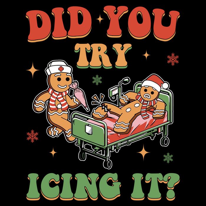 Did You Try Icing It Gingerbread Nurse Funny Christmas Backpack