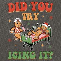 Did You Try Icing It Gingerbread Nurse Funny Christmas Cotton Canvas Backpack