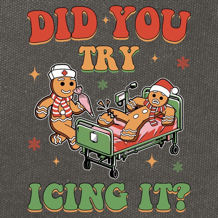Did You Try Icing It Gingerbread Nurse Funny Christmas Cotton Canvas Backpack
