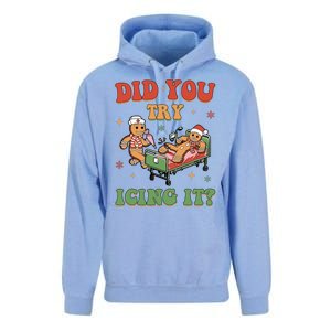 Did You Try Icing It Gingerbread Nurse Funny Christmas Unisex Surf Hoodie