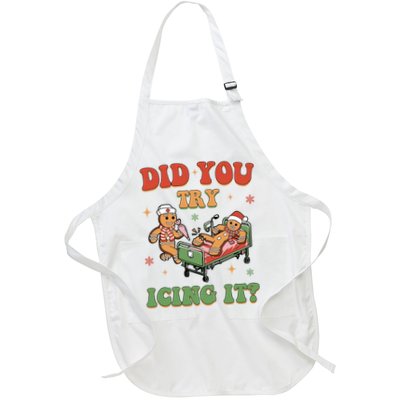 Did You Try Icing It Gingerbread Nurse Funny Christmas Apron
