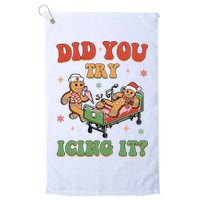 Did You Try Icing It Gingerbread Nurse Funny Christmas Golf Towel