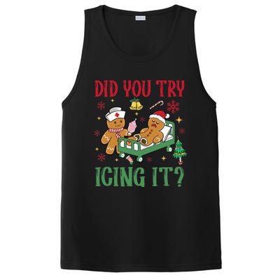 Did You Try Icing It Nurse Funny Gingerbread Man Christmas PosiCharge Competitor Tank