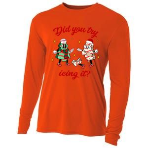 Did You Try Icing It School Nurse Christmas Tree Cake Gift Cooling Performance Long Sleeve Crew