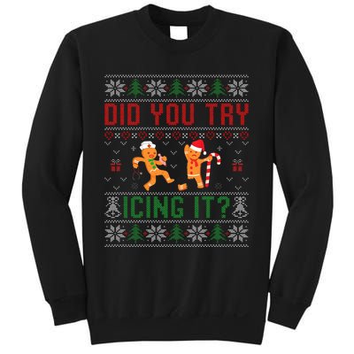 Did You Try Icing It Funny Nurse Ugly Christmas Sweater  Sweatshirt