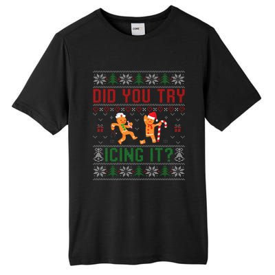 Did You Try Icing It Funny Nurse Ugly Christmas Sweater  Tall Fusion ChromaSoft Performance T-Shirt