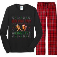 Did You Try Icing It Funny Nurse Ugly Christmas Sweater  Long Sleeve Pajama Set