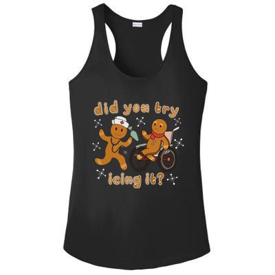 Did You Try Icing It Funny Gingerbread Nurse Christmas Xmas Ladies PosiCharge Competitor Racerback Tank