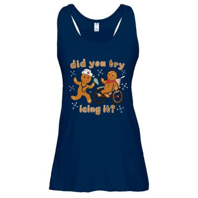 Did You Try Icing It Funny Gingerbread Nurse Christmas Xmas Ladies Essential Flowy Tank