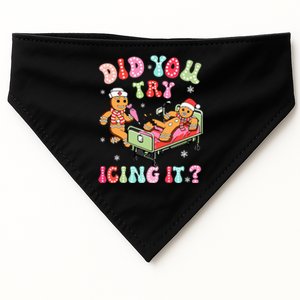 Did You Try Icing It Gingerbread Nurse Christmas Pajamas USA-Made Doggie Bandana