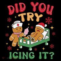 Did You Try Icing It Christmas Gingerbread Humor Tall T-Shirt