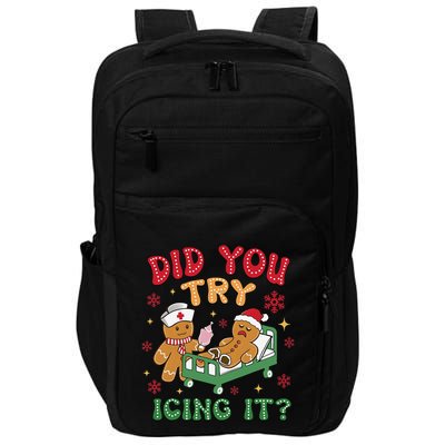 Did You Try Icing It Christmas Gingerbread Humor Impact Tech Backpack