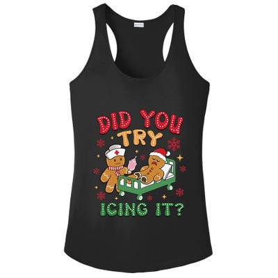 Did You Try Icing It Christmas Gingerbread Humor Ladies PosiCharge Competitor Racerback Tank