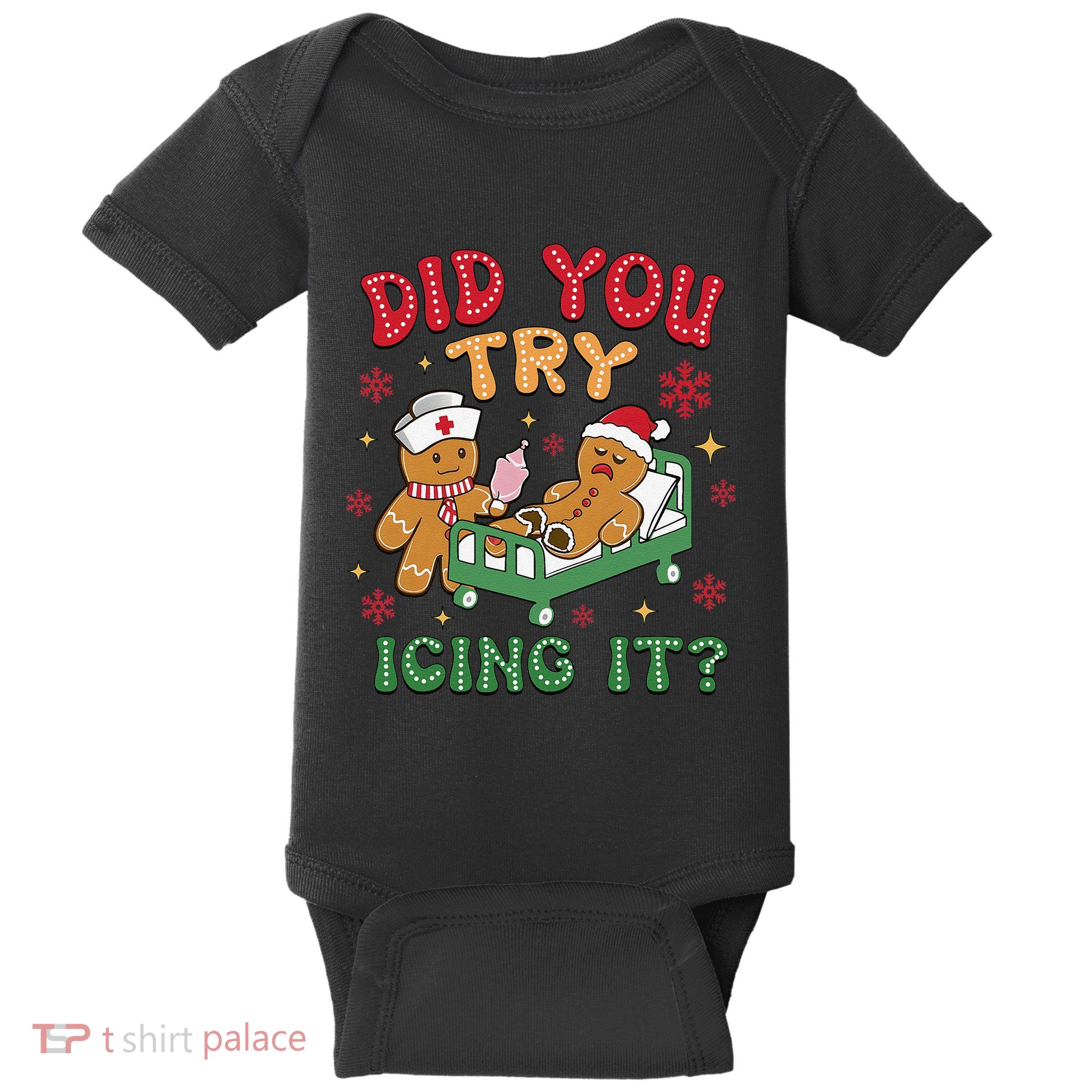 Did You Try Icing It Christmas Gingerbread Humor Baby Bodysuit