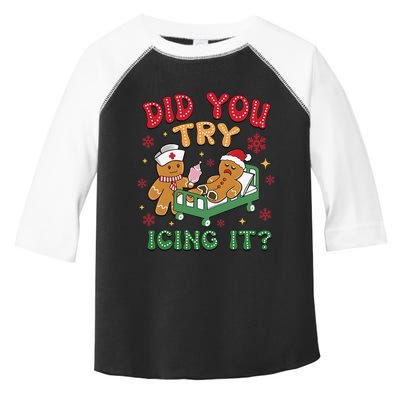 Did You Try Icing It Christmas Gingerbread Humor Toddler Fine Jersey T-Shirt