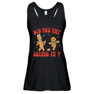 Did You Try Icing It Funny Christmas Nurse Gingerbread Man Ladies Essential Flowy Tank