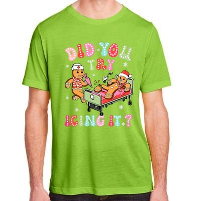 Did You Try Icing It Gingerbread Nurse Christmas Pajamas Adult ChromaSoft Performance T-Shirt