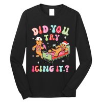 Did You Try Icing It Gingerbread Nurse Christmas Pajamas Long Sleeve Shirt