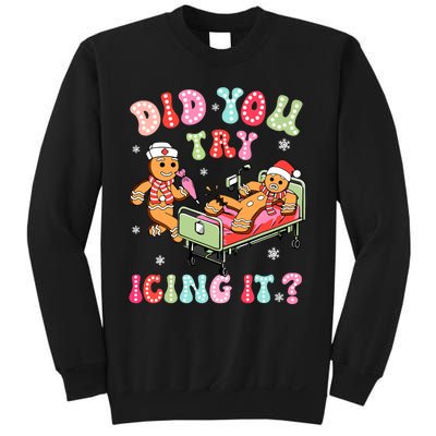 Did You Try Icing It Gingerbread Nurse Christmas Pajamas Sweatshirt