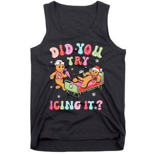 Did You Try Icing It Gingerbread Nurse Christmas Pajamas Tank Top