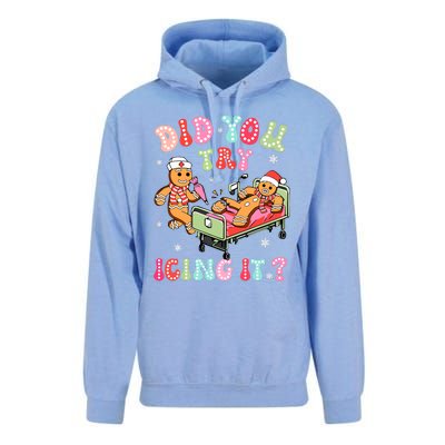 Did You Try Icing It Gingerbread Nurse Christmas Pajamas Unisex Surf Hoodie