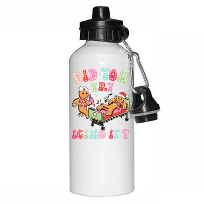 Did You Try Icing It Gingerbread Nurse Christmas Pajamas Aluminum Water Bottle