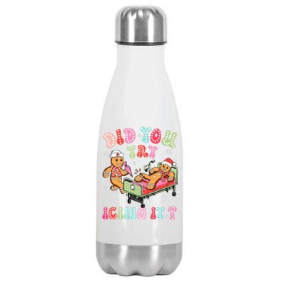 Did You Try Icing It Gingerbread Nurse Christmas Pajamas Stainless Steel Insulated Water Bottle