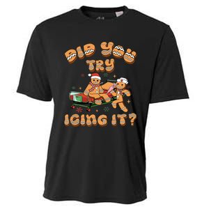 Did You Try Icing It Icu Nurse Christmas Gingerbread Cooling Performance Crew T-Shirt