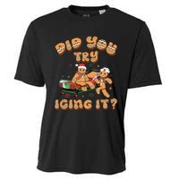 Did You Try Icing It Icu Nurse Christmas Gingerbread Cooling Performance Crew T-Shirt